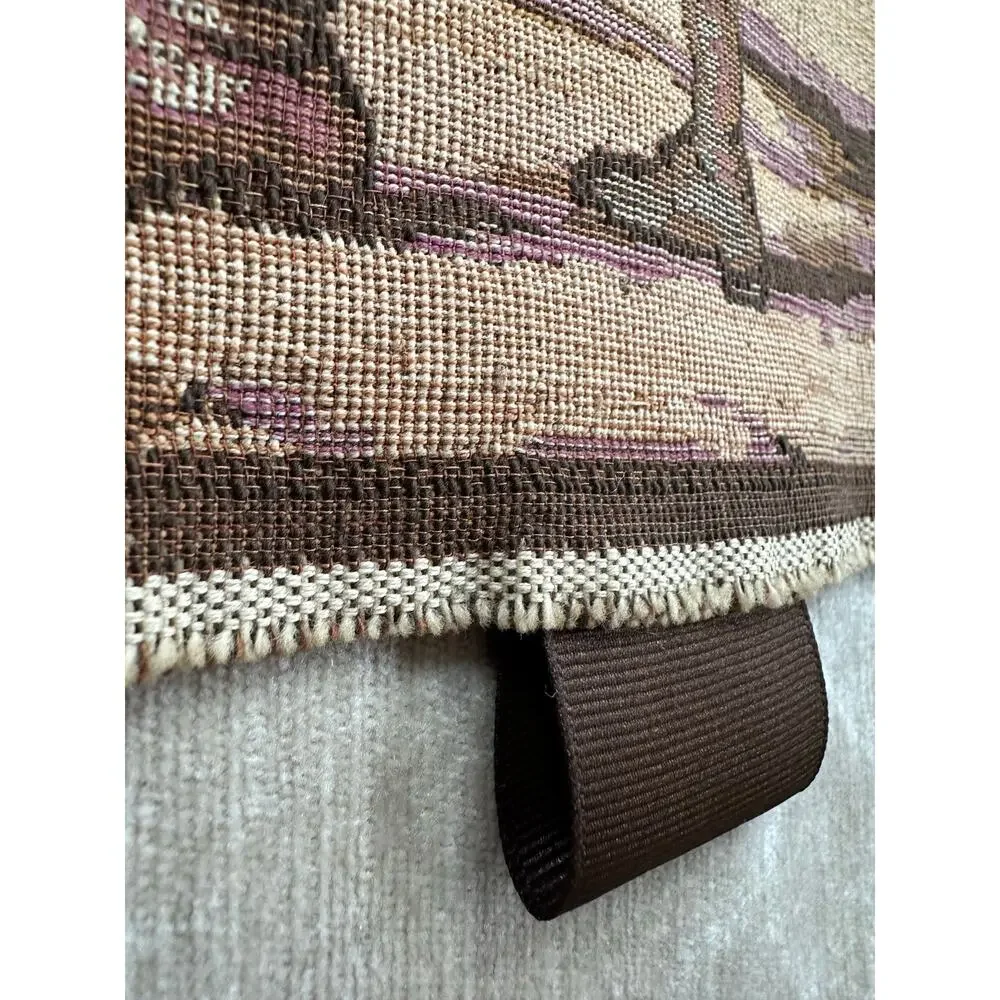 Vintage tapestry Spanish Woven Wall Art Made in Belgium Market Scene 57x20”